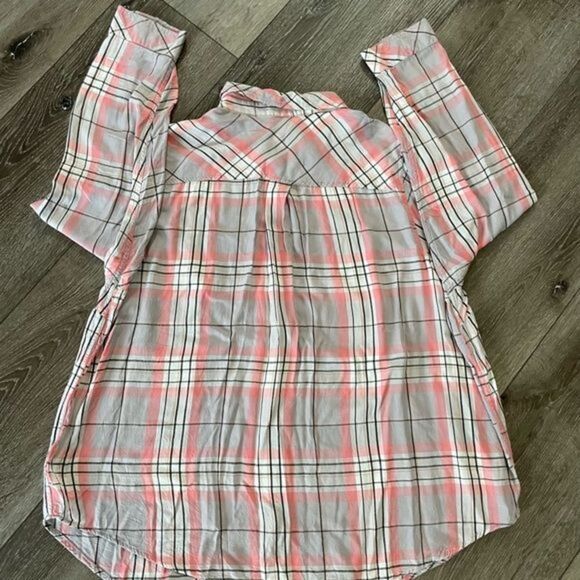 TORRID Lizzie Rayon Twill Button‎ Up Long Sleeve Size 3XL Pink/Grey - Picture 3 of 7